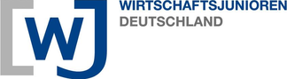 A blue and gray logo for wirtschaftsjunioren deutschland