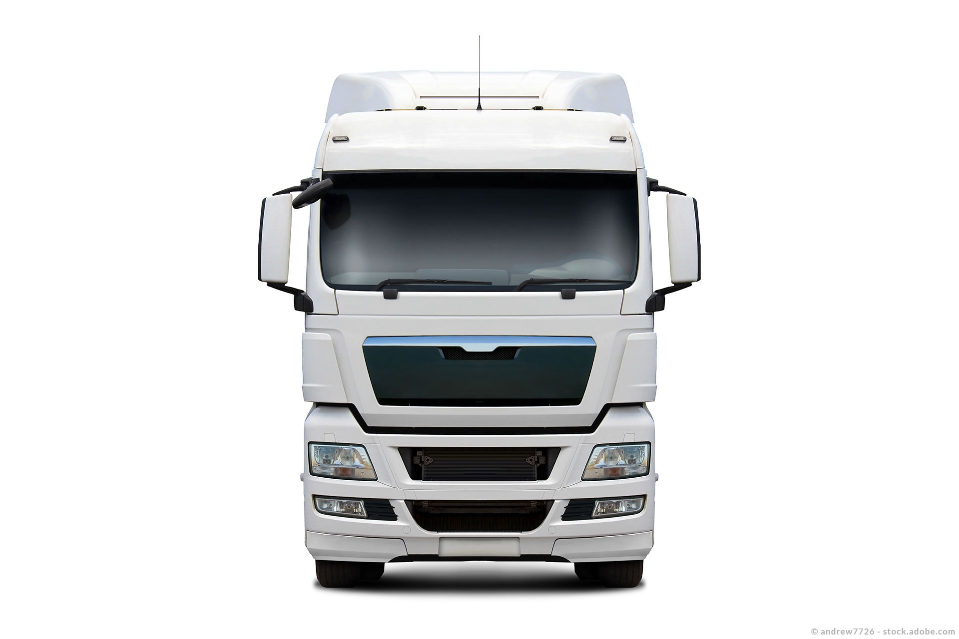Weißer LKW von vorne