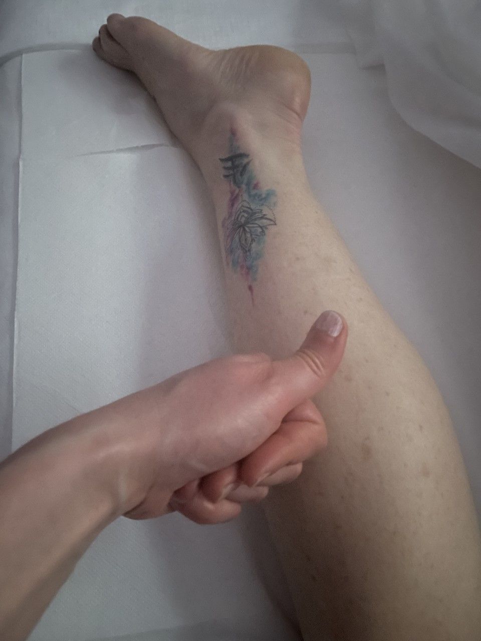 Massage des jambes avec le pouce