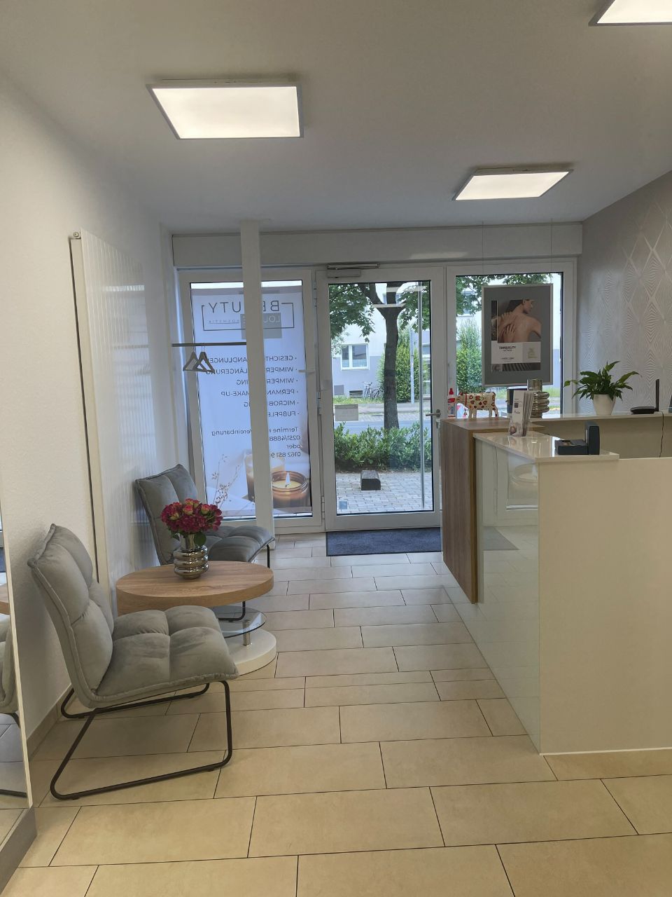 Eingangsbereich in der Beauty Lounge