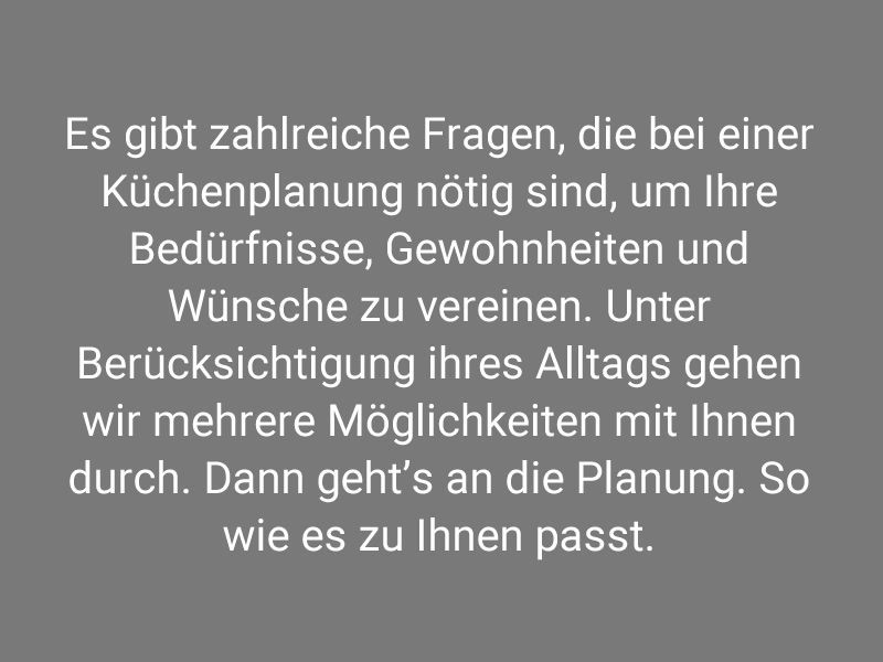 Küchenplanung