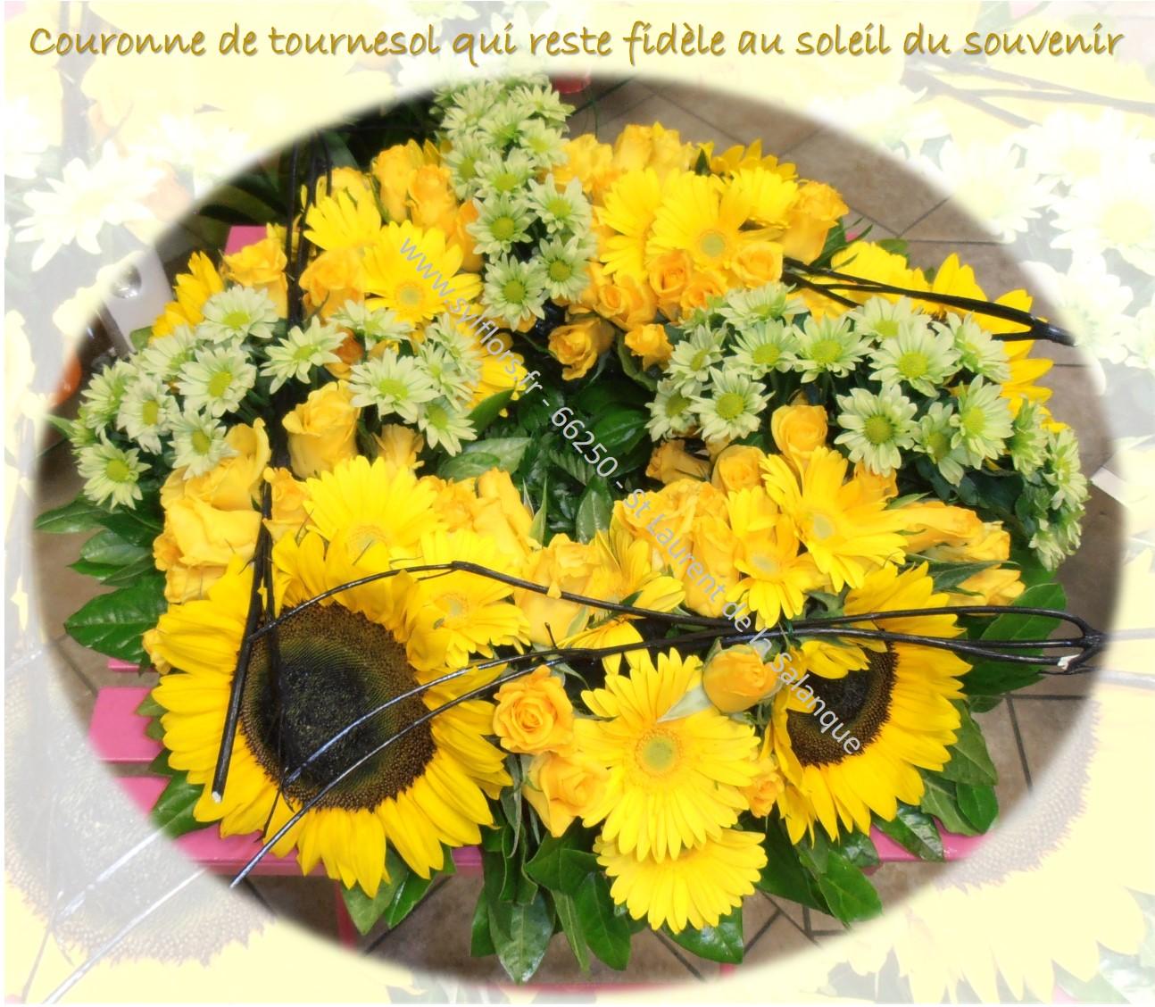 COURONNE OR - Fleurs DEUIL - St Laurent de la Salanque - Fleuriste SYL