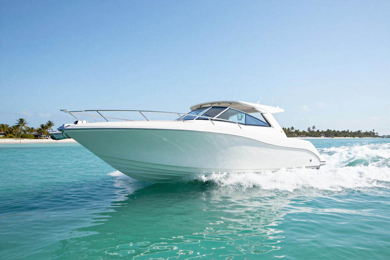 Motorboat on the Gulf near Siesta Key