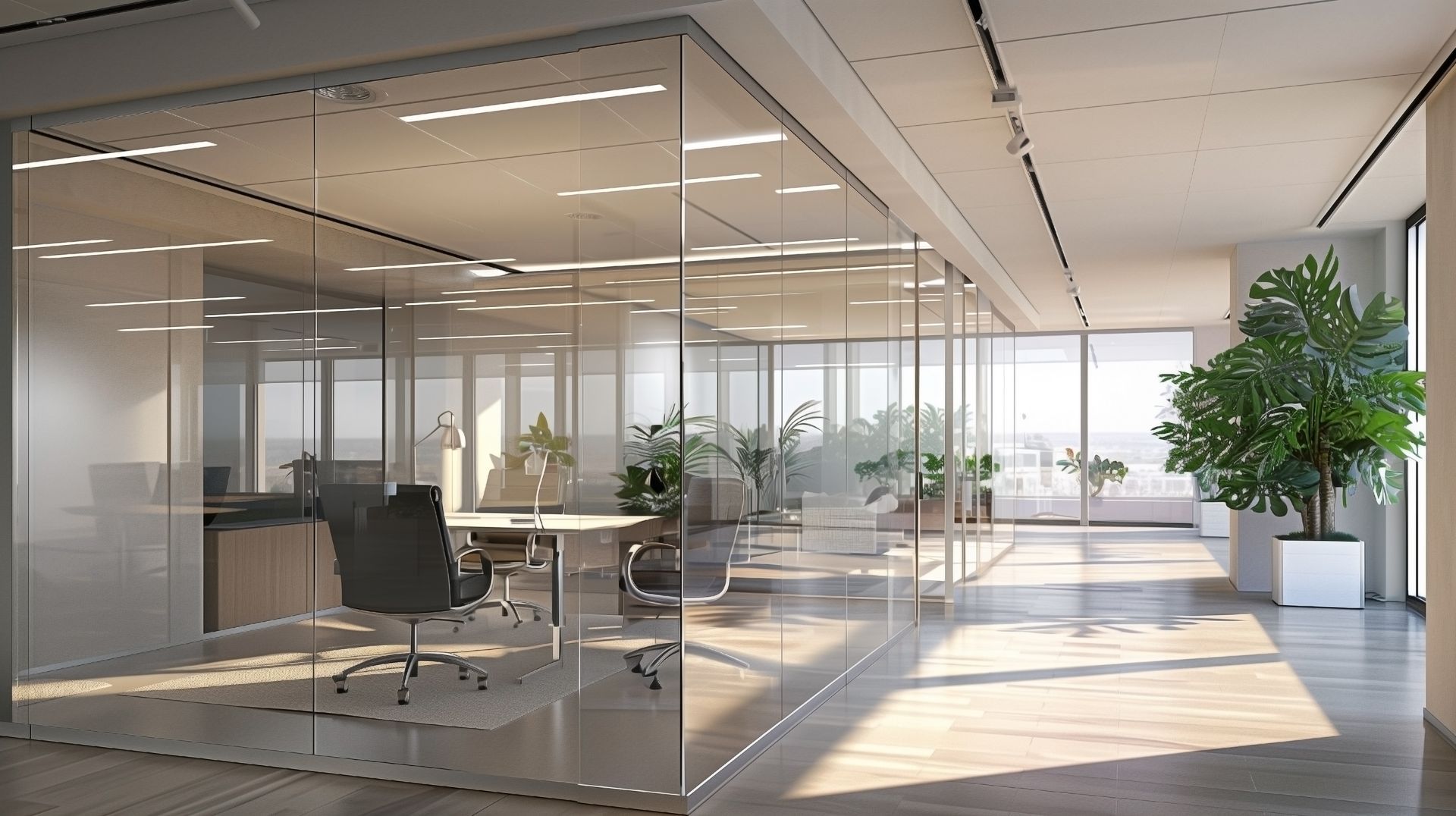 Cloison amovible dans un bureau