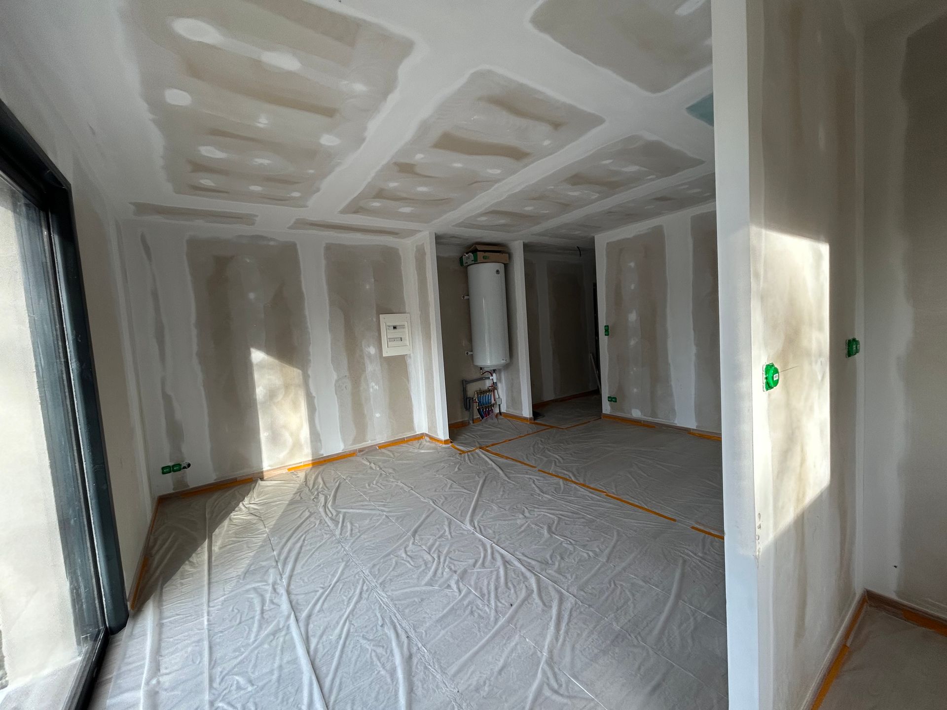 Plaques de plâtre installées
