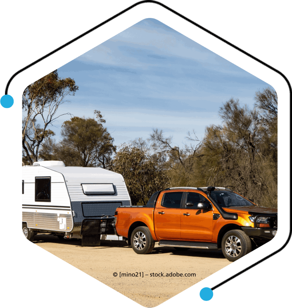 Pick-up Truck mit Anhänger