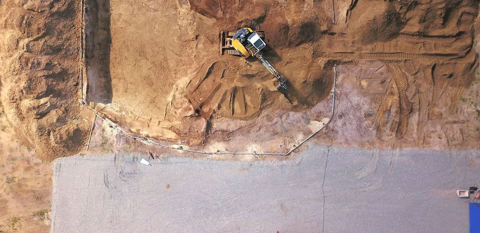 Travaux de terrassement vue de haut