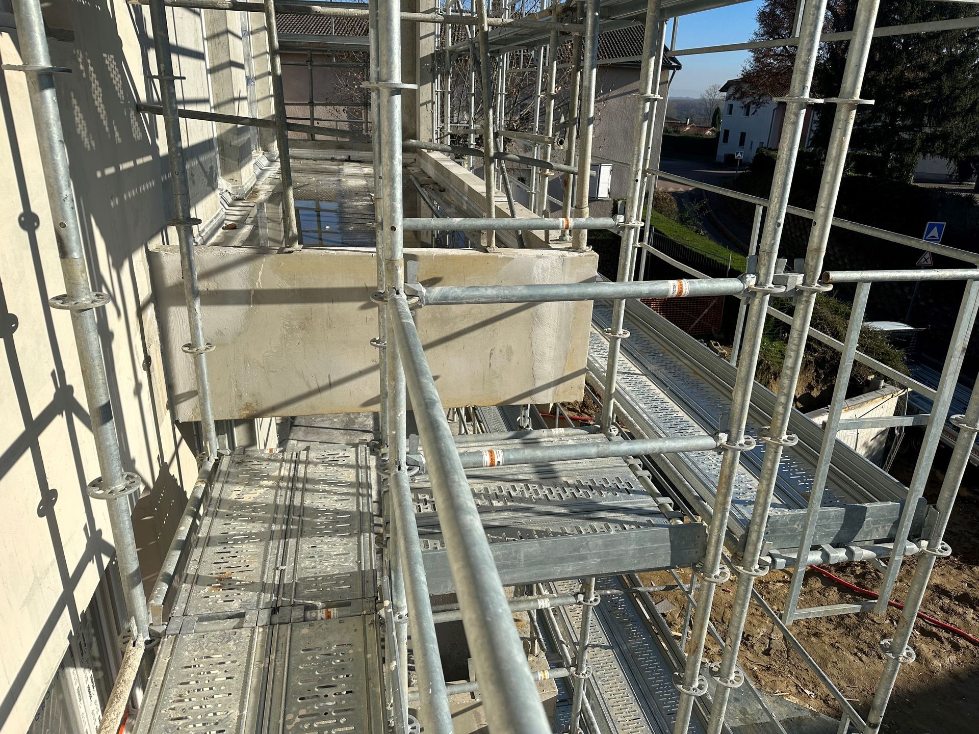 Échafaudage sur un bâtiment