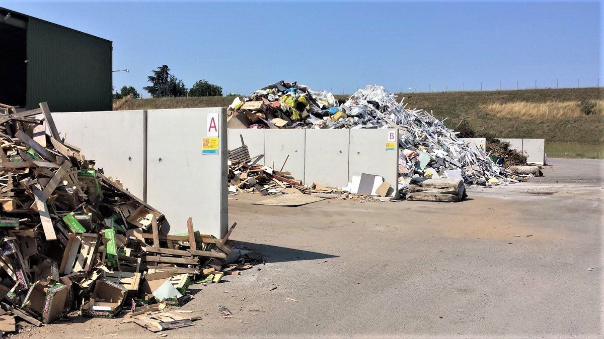 Espaces des déchets triés selon leur nature