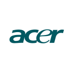 Logotipo de Acer, texto verde azulado sobre fondo blanco.