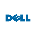 Logotipo de Dell: marca denominativa azul con una 