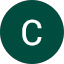 Cercle vert avec une icône blanche en forme de « c » minuscule sur fond sombre