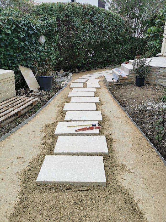 La création d'une allée en cours