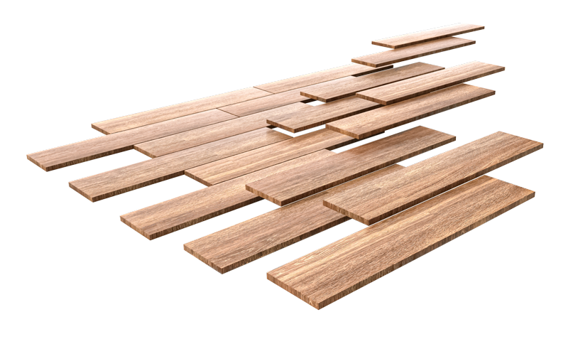 Lattes de parquet en bois