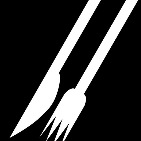Messer und Gabel Logo für Tees zum Essen