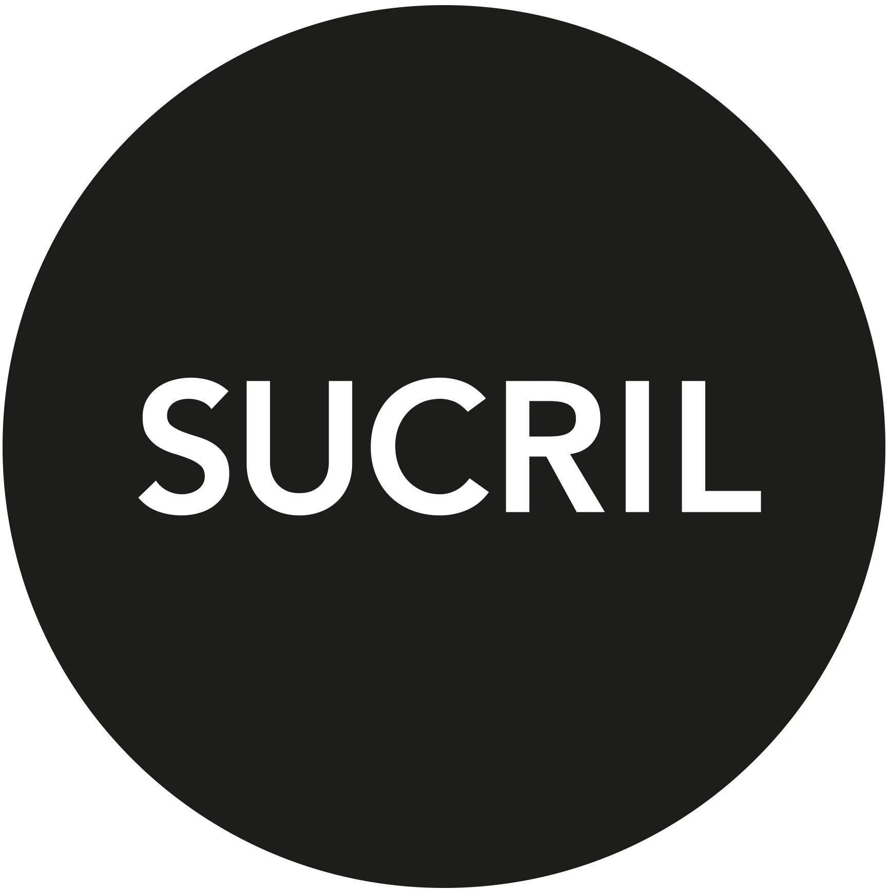 Logotipo circular negro con la palabra “SUCRIL” en texto blanco.