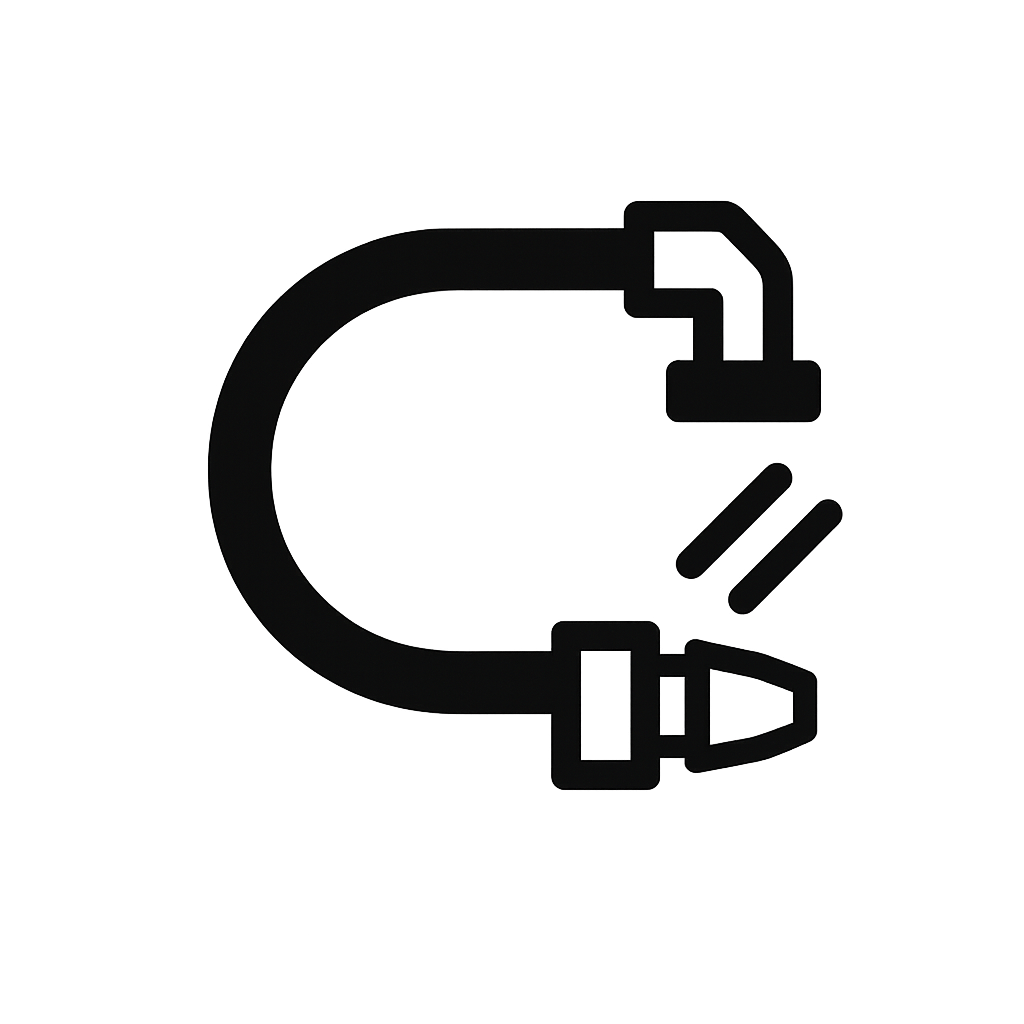 Tuyau d'arrosage avec jet d'eau.