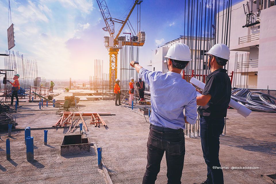 Baustelle und Bauleiter