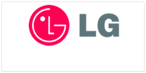 Se muestra un logotipo de LG sobre un fondo blanco.