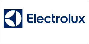 El logotipo de Electrolux está sobre un fondo blanco.