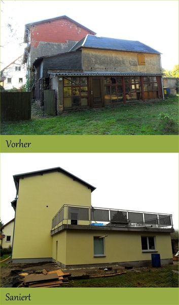 Bild Vorher/Nachher eines Hauses