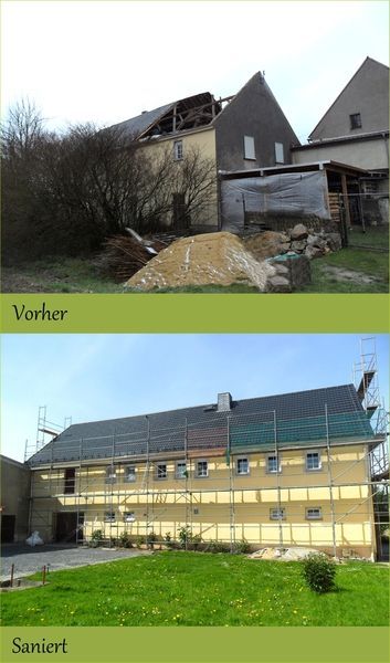 Bild Vorher/Nachher eines Hauses