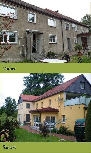 Bild Vorher/Nachher eines Hauses
