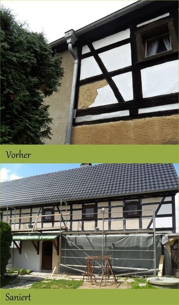 Bild Vorher/Nachher eines Hauses