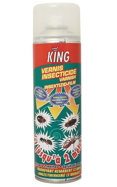 Eine Dose Insektenspray mit Ameisen darauf