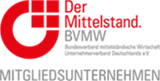 Ein rot-weißes Logo für den Mittelstand BVMW