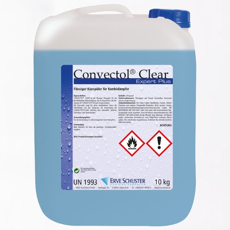 Flüssiger Klarspüler für die Kombidämpfer-Selbstreinigung.