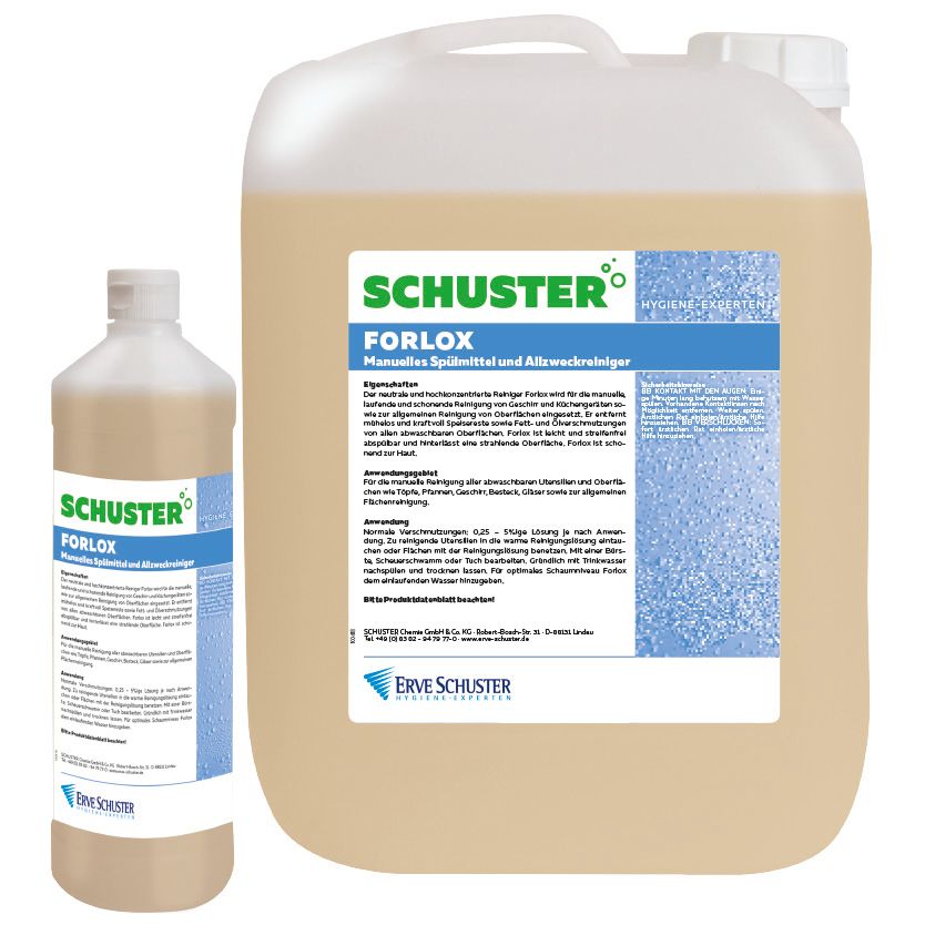 Manuelles Spülmittel und Allzweckreiniger für die laufende sowie schonende Reinigung von Geschirr und Küchengeräten.