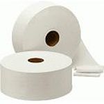 Zwei Toilettenpapierrollen liegen nebeneinander auf einem weißen Hintergrund.
