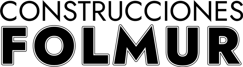 Logotipo de una constructora. Grúa azul sobre "FOLMUR" y el número de teléfono 965 442 283 en la parte inferior.