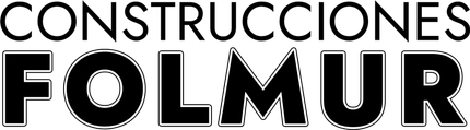 Logotipo de una constructora. Grúa azul sobre "FOLMUR" y el número de teléfono 965 442 283 en la parte inferior.