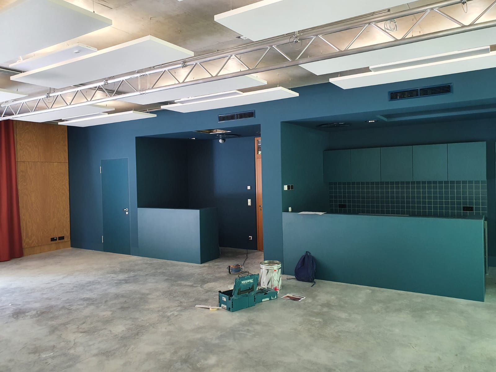 Blaue Wandgestaltung