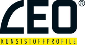CEO-Logo mit gelbem Balken und der Aufschrift KUNSTSTOFFPROFILE