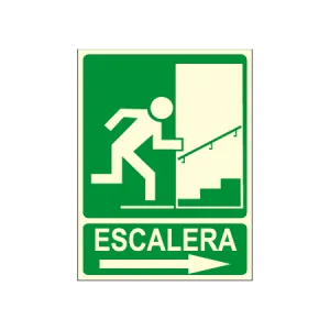 Un cartel verde que dice escalera.