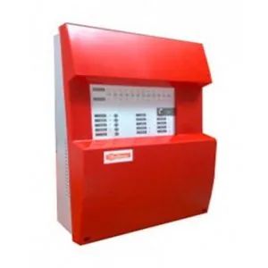 Una caja roja con una etiqueta blanca
