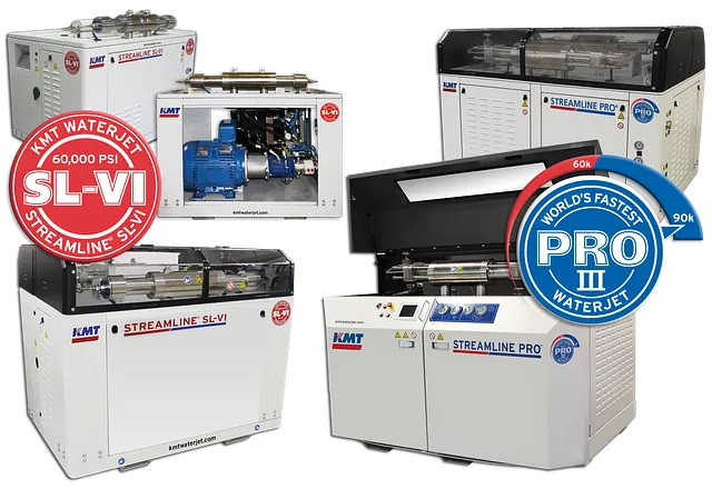 Eine Gruppe von Maschinen steht nebeneinander auf einem weißen Hintergrund.