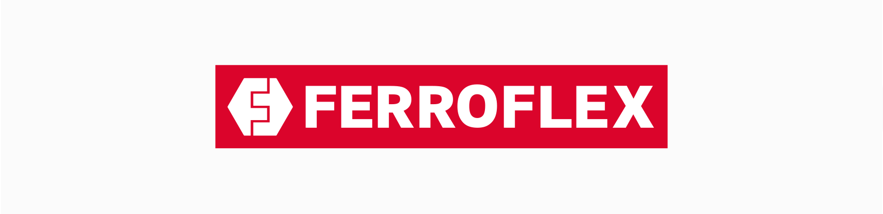 Ein rot-weißes Logo für Ferroflex auf weißem Hintergrund.