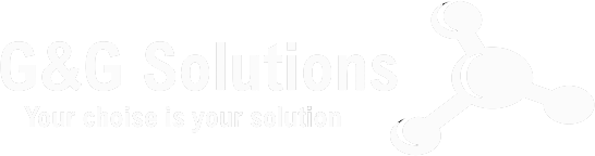 Ein weißer Hintergrund mit der Aufschrift „G&G Solutions“.