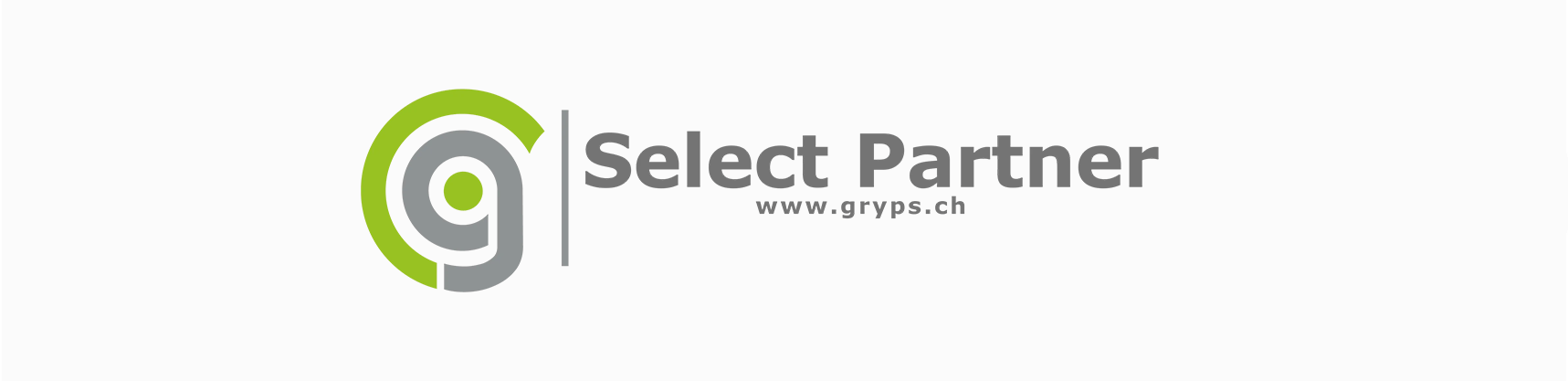 Ein ausgewähltes Partnerlogo mit einem grün-grauen Kreis auf weißem Hintergrund.