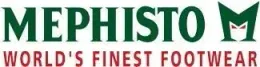 Das Logo der Marke Mephisto zeigt das dunkelgrüne Wort „MEPHISTO“, gefolgt von einem stilisierten 