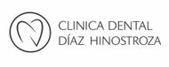 Logo de Cl&iacute;nica Dental D&iacute;az Hinostroza con &iacute;cono de diente en negro y texto gris sobre fondo blanco