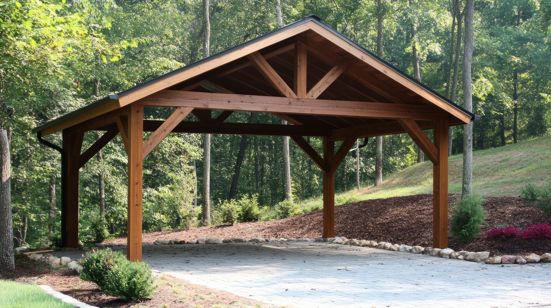 Carport dans une cour