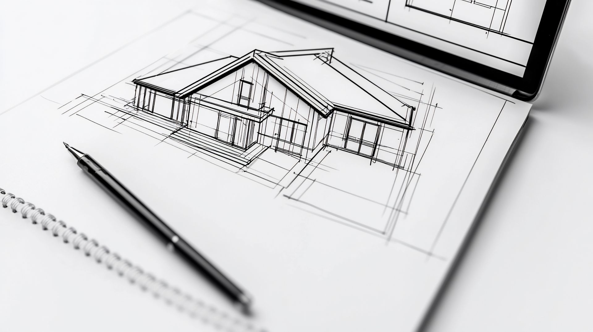 Croquis d'une maison en 3D