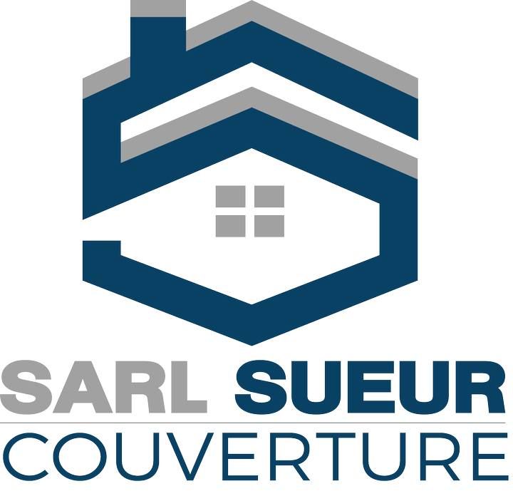 Logo de SARL SUEUR avec icône de toit bleu et gris et fenêtre