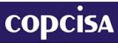 “COPCISA” texto blanco sobre fondo azul oscuro.