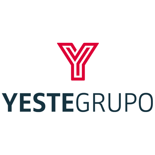 Logotipo "Y" rojo sobre el texto "YESTE GRUPO", ambos sobre fondo blanco.